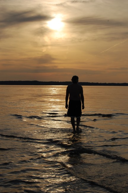 Water Walker Elk Rapids Lake Michigan Sunset