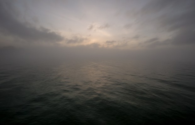 fog lake michigan water surface